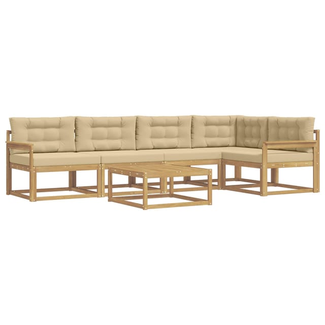 vidaXL Outdoor-Sofagarnitur 6 Stk Weiß und Beige 79 x 79 x 37 cm 3386472
