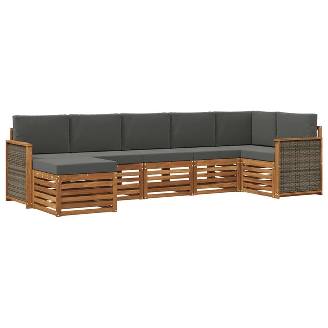 vidaXL Ecksofa Set mit Kissen 6 Stk Natur und Anthrazit 3384618