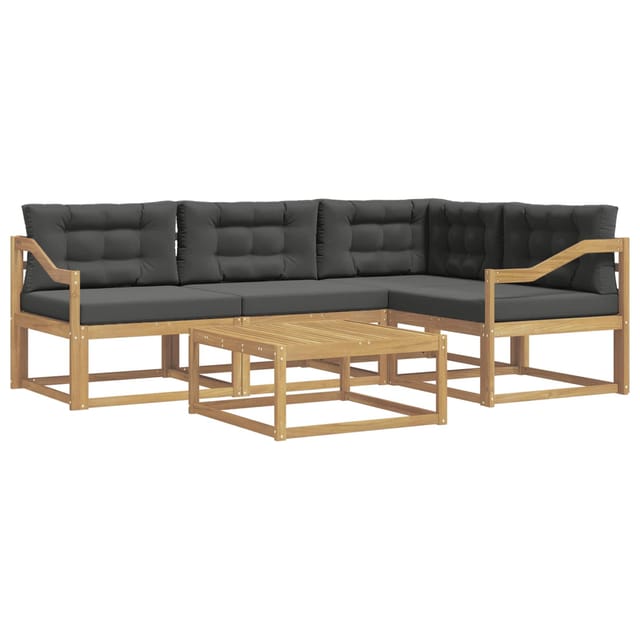 vidaXL Outdoor-Sofagarnitur 5 Stk Weiß und Anthrazit 79 x 79 x 37 cm 3386426