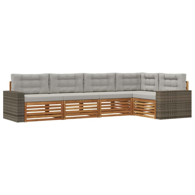 vidaXL Outdoor-Sofagarnitur 5 Stk Natur und Hellgrau 3383369