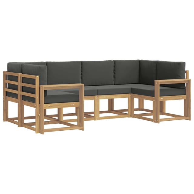 vidaXL Outdoor-Sofagarnitur mit Kissen 6 Stk Weiß und Anthrazit 3388126