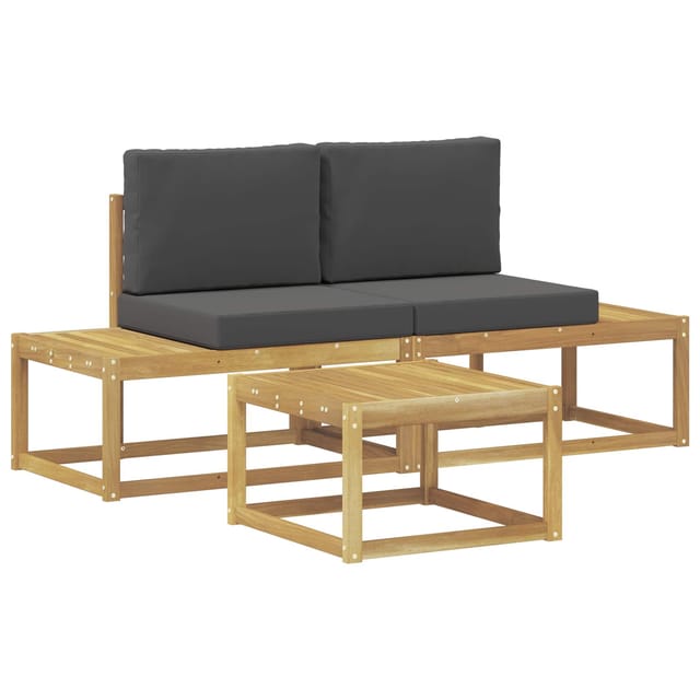 vidaXL Outdoor-Sofagarnitur 3 Stk Weiß und Anthrazit Polyester 3388181