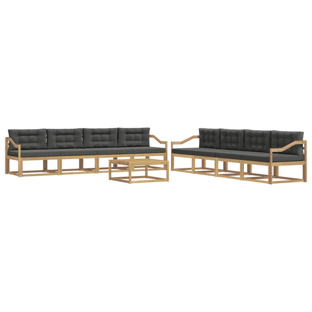 vidaXL Outdoor-Sofagarnitur 9 Stk Weiß und Anthrazit 79 x 79 x 37 cm 3386251