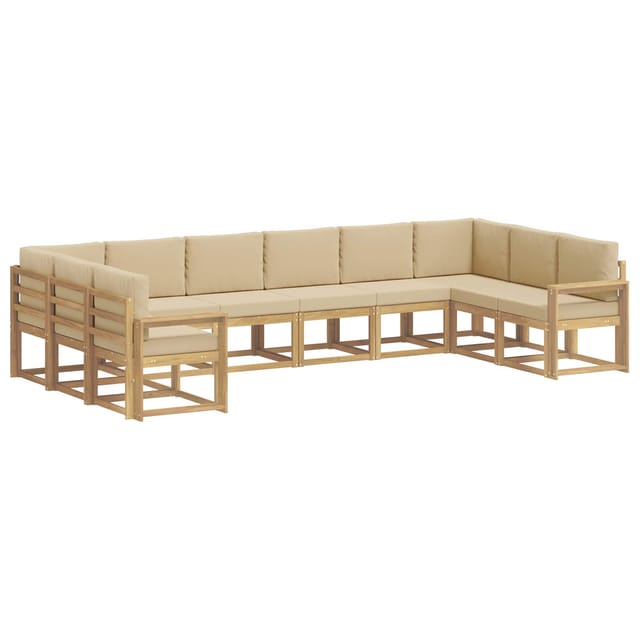 vidaXL Outdoor-Sofagarnitur mit Kissen 10 Stk Weiß und Beige 3388297