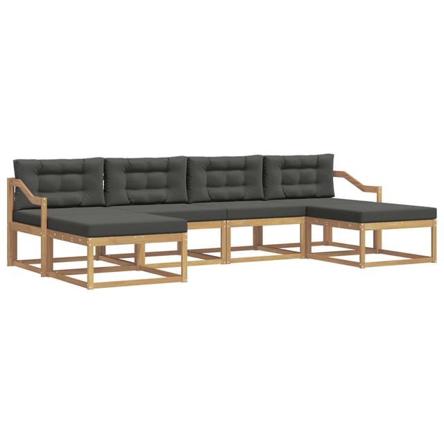 vidaXL Outdoor-Sofagarnitur mit Kissen 6 Stk Weiß und Anthrazit 3386846
