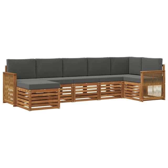 vidaXL Ecksofa Set mit Kissen 6 Stk Natur und Anthrazit 3384628