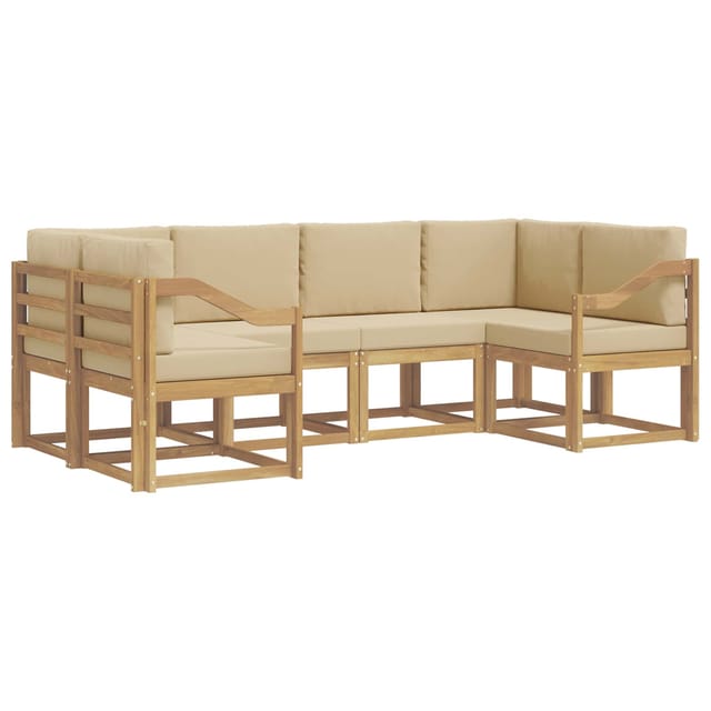 vidaXL Outdoor-Sofagarnitur mit Kissen 6 Stk Weiß und Beige 3388137