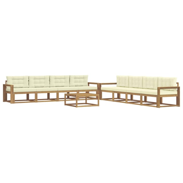 vidaXL Outdoor-Sofagarnitur 9 Stk Weiß und Creme 79 x 79 x 37 cm 3386239