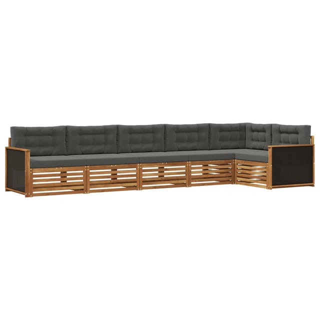 vidaXL Outdoor-Sofagarnitur 6 Stk Natur und Anthrazit 3383405