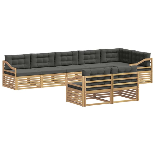 vidaXL Outdoor-Sofagarnitur 8 Stk Weiß und Anthrazit Polyester 3390702