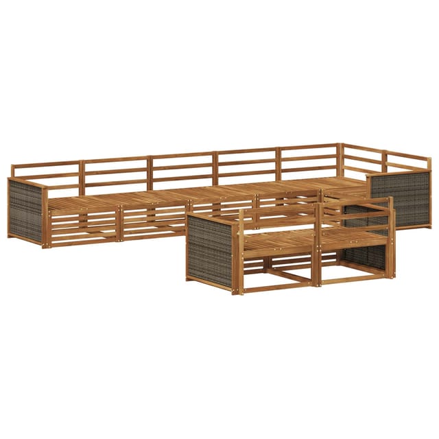 vidaXL Outdoor-Sofagarnitur 8 Stk Natur 3383497