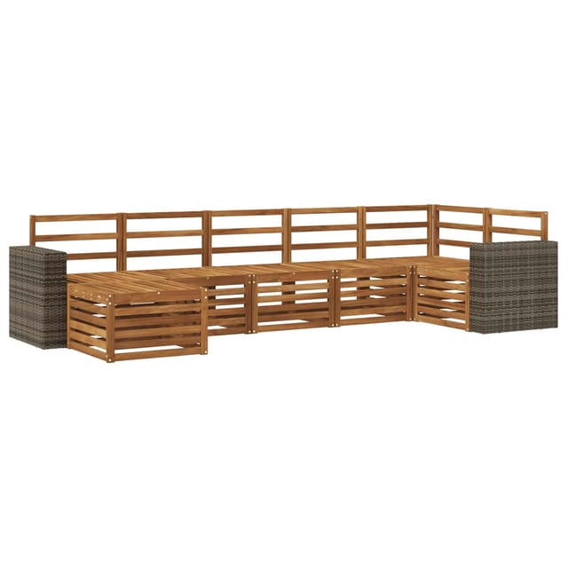 vidaXL Ecksofa Set 7 Stk Natur Massivholz Akazie 3384635