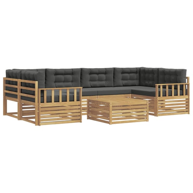 vidaXL Outdoor-Sofagarnitur 7 Stk Weiß und Anthrazit Polyester 3390117