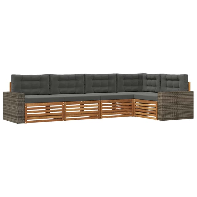 vidaXL Outdoor-Sofagarnitur 5 Stk Natur und Anthrazit 3383370
