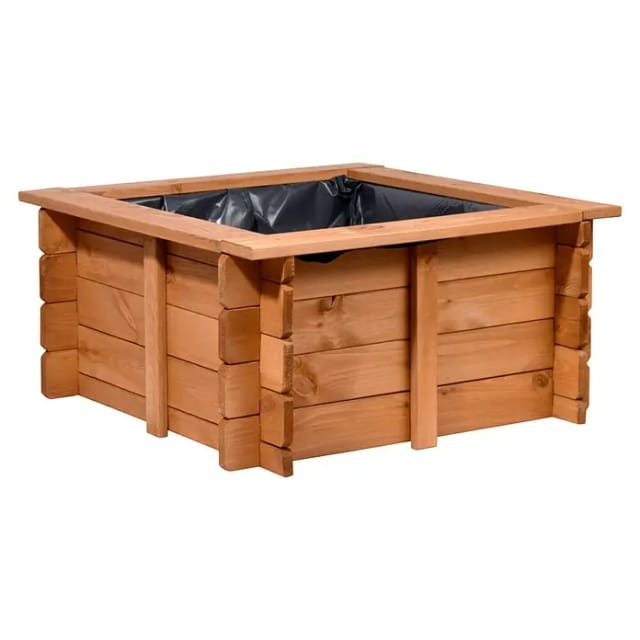 Dobar Gartenteich Square inkl. Teichfolie Kiefer Braun 78 x 78 x 42 cm FSC®