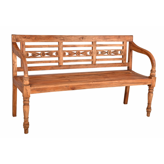 Garden Pleasure Gartenbank 'Moyo' 3-Sitzer Holz braun 55 x 90,5 x 150 cm