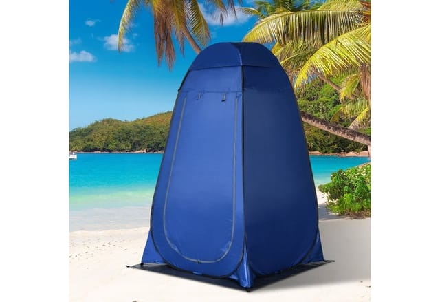 Outsunny Faltzelt Umkleidezelt mit Tragetasche, UV Schutz, Personen: 1 (Toilettenzelt, 1 tlg., Duschzelt), für Garten, Balkon, Blau
