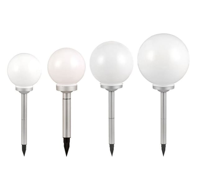 etc-shop LED Gartenleuchte, LED-Leuchtmittel fest verbaut, Steckleuchte Solar Außen Solarkugeln Set Garten