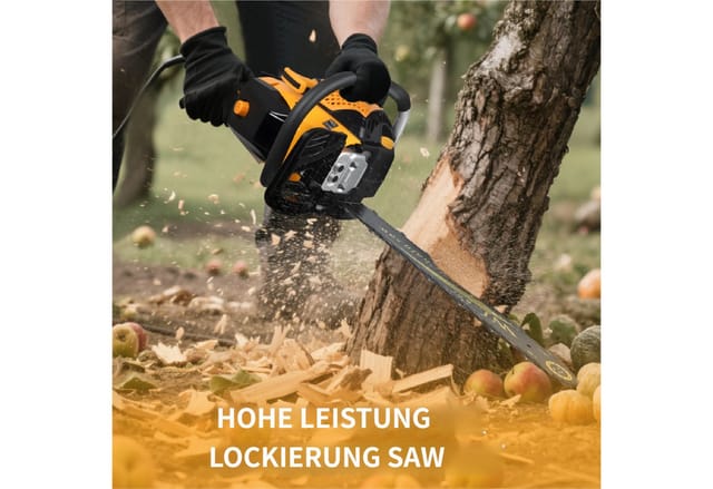 Rutaqian Benzin-Kettensäge 58cc Benzin-Kettensäge, 2200w, Maximaler Schnittdurchmesser 54cm, 1-tlg., 2-Takt Hand Benzin Kettensäge zum Schneiden von Holz