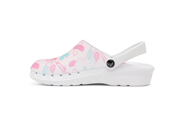 suecos Damen Clogs "ODEN+ PRINT" Medical Pink Sicherheitsschuh