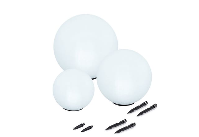 esotec LED Gartenleuchte 3er Set Solarkugeln multicolor D20+30+40cm 7 Farben Farbwechsel 102614, LED fest integriert