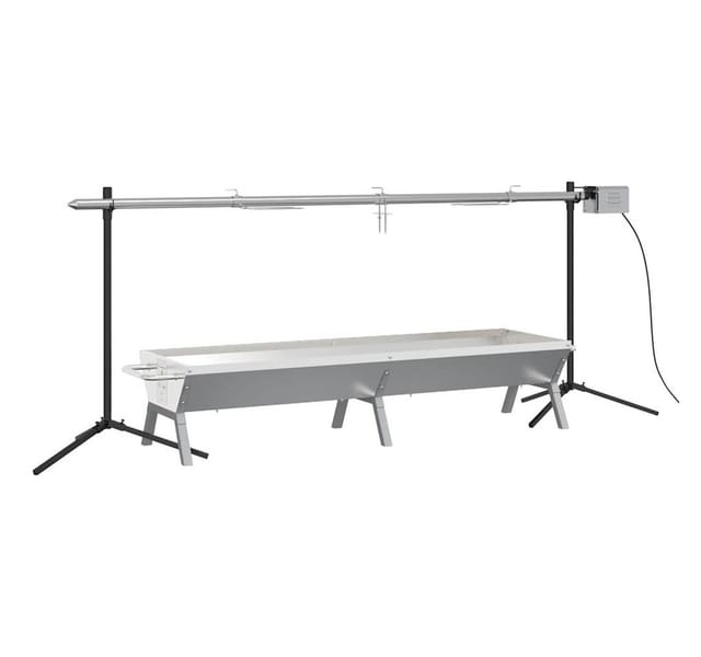 vidaXL Grillkamin Rotisserie-Grill Automatisch Edelstahl