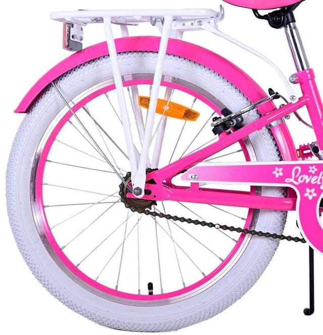Volare Kinderfahrrad 20 ZOLL Kinder Mädchen Fahrrad Kinderfahrrad Rad LOVELY Rosa 22121, 1 Gang, Korb, Seitenständer, Gepäckträger