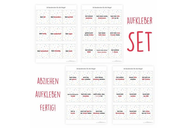 nikima Packpapier AUFKLEBER SET - Duplo Endlich Schulkind Einschulung Geschenk