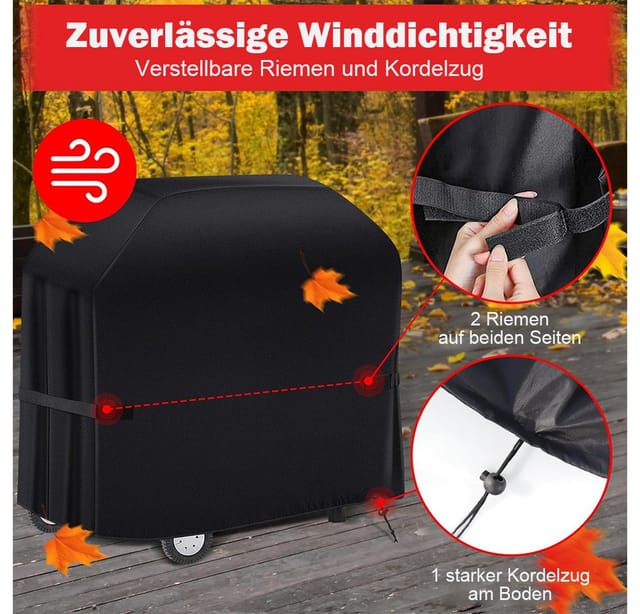 TUWENA Grill-Schutzhülle Grillabdeckung Wetterfest, Gasgrill Abdeckhaube, Reißfest Schutzhülle, Wasserdicht, Winddicht, UV-Beständiges, Reißfest, Lichtecht,Staubdicht