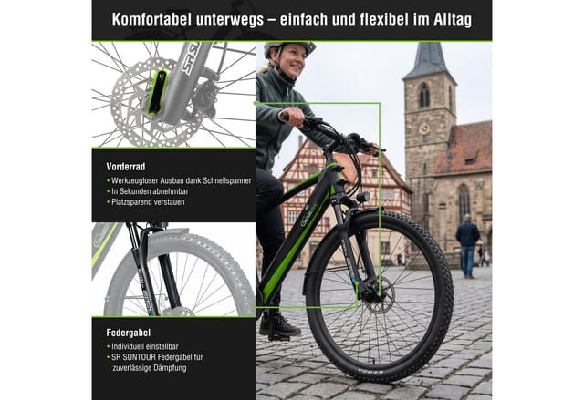 SachsenRAD E-Trekking MTB R8T Flex III für Touren, On- und Offroad schwarz