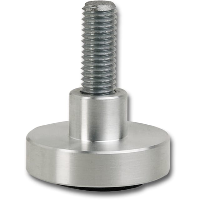 Höhenverstellschraube Mit Teller Und Gleiter,ø60 M10x25 Aluminium Poliert/stahl