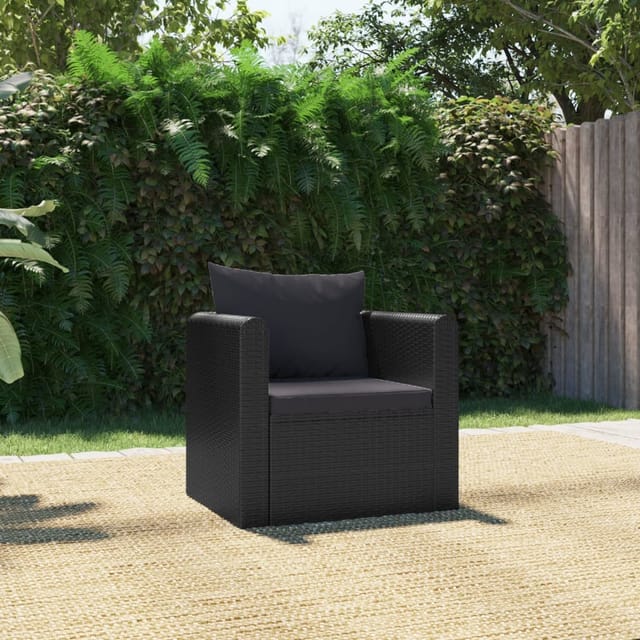 Sessel Mit Auflagen Poly Rattan Schwarz Vidaxl