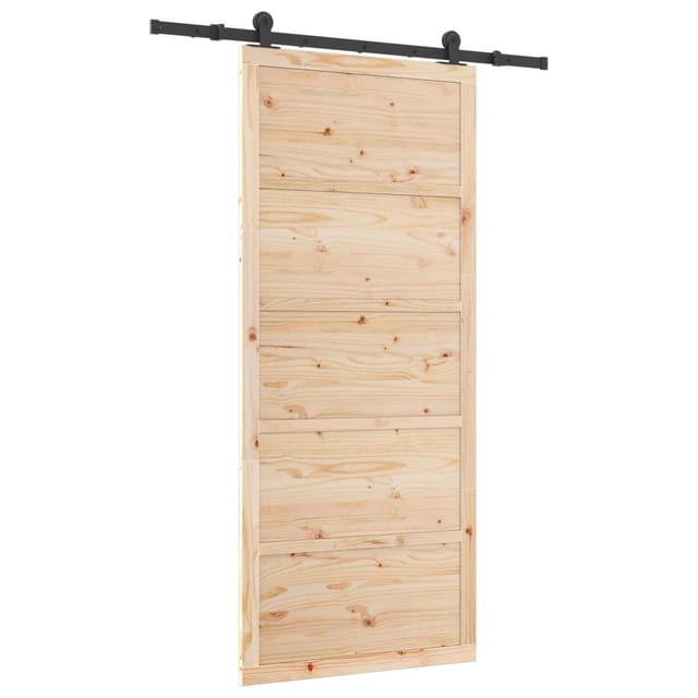 Schiebetür Natur 80 X 208 Cm Massives Kiefernholz Vidaxl