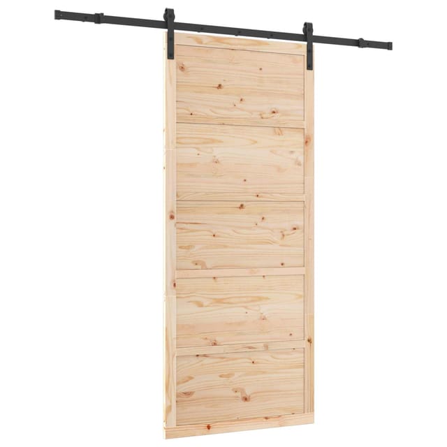 Schiebetür Natur 100 X 208 Cm Massives Kiefernholz Vidaxl