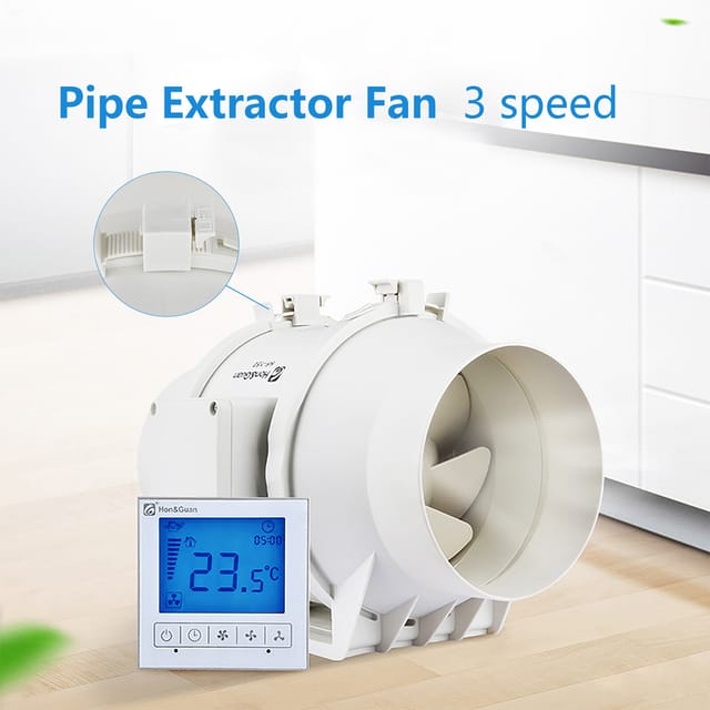 Rohrventilator 150mm, Inline-abluftventilator Kanalventilator Rauchabzug Rohrlüfter 530m³/h, 33db Leise Für Bad Küche Gewächshaus Zelt Garage