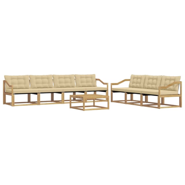 Outdoor-sofagarnitur 8 Pcs Weiß Und Beige Vidaxl