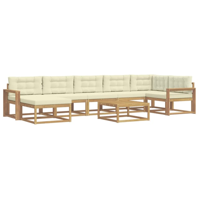 Outdoor-sofagarnitur 8 Pcs Weiß Und Creme Vidaxl