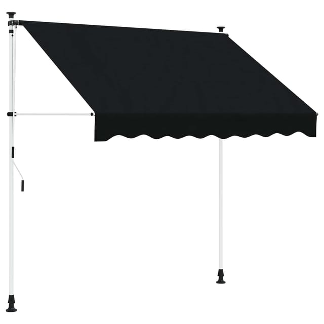 Manuell Einziehbare Markise Schwarz 200 Cm Vidaxl