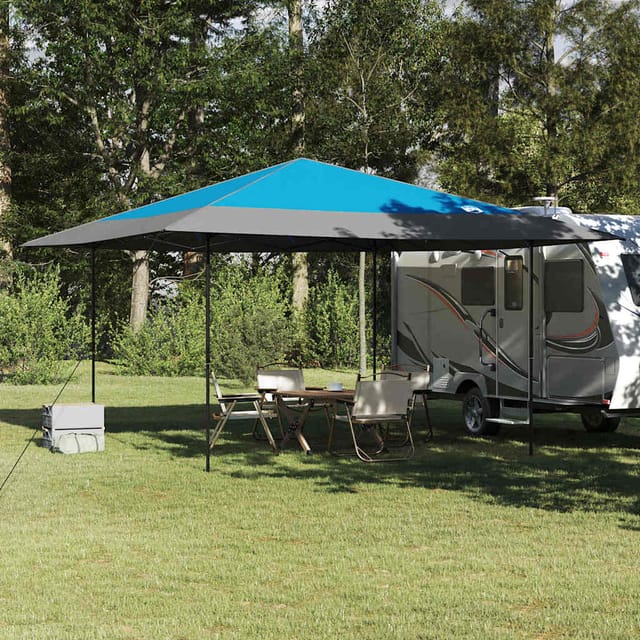 Pavillon-zelt Blau 395 X 395 X 251 Cm Stoff