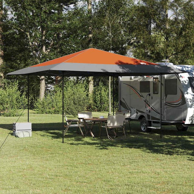 Pavillon-zelt Orange 395 X 395 X 251 Cm Stoff