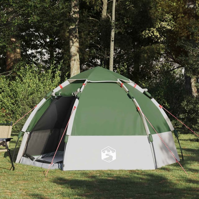 Schnellmontagezelt Mit Regenhaube Für 4 Personen Mit Dach Grün