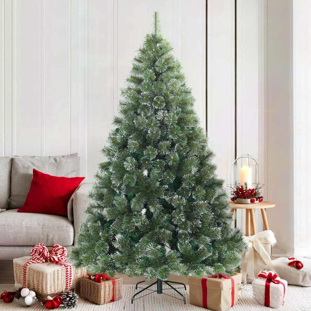 Künstlicher Scharnier-weihnachtsbaum Schneebedeckt Grün 180 Cm