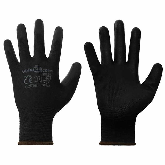 Arbeitshandschuhe 24 Pcs Schwarz 8 / M Polyester