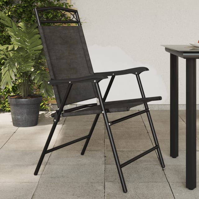 Klappbare Gartenstühle 2 Stk. Graumeliert Stahl Und Textilene