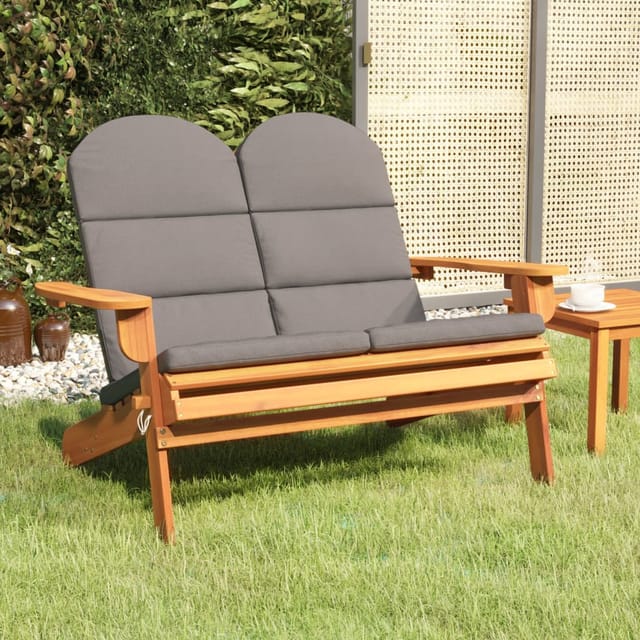 Adirondack-gartenbank Mit Kissen 126 Cm Massivholz Akazie