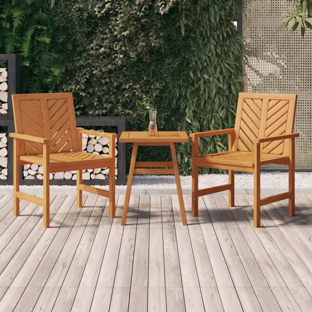 Garten-essstühle 2 Stk. Massivholz Akazie