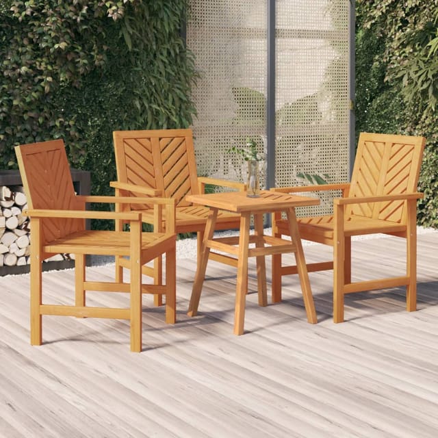 Garten-essstühle 3 Stk. Massivholz Akazie