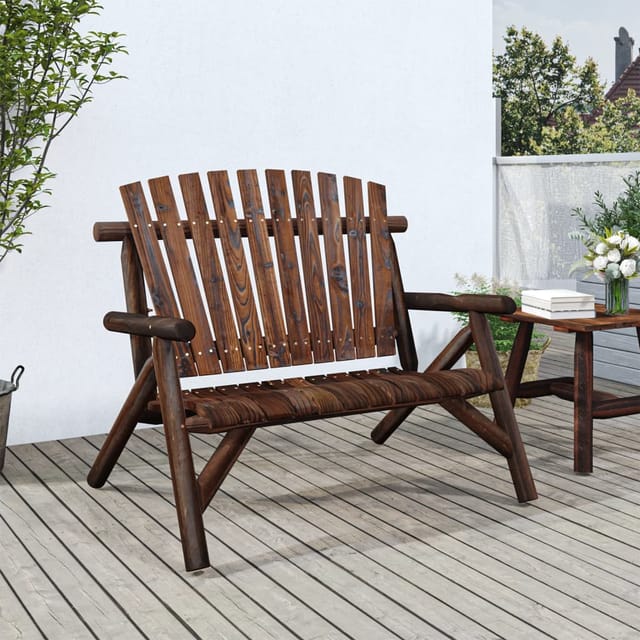 Gartenbank 2-sitzer 119x85x98 Cm Massivholz Fichte