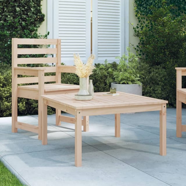Gartentisch 82,5x82,5x45 Cm Massivholz Kiefer