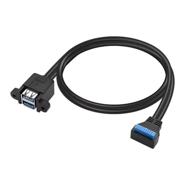Usb 3.0 19/20-pin-auf-dual-usb-a-buchse-adapterkabel Mit 90°-winkelstecker Für Motherboard, Internes Verlängerungskabel B
